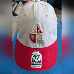 47 Brand Red and White Cap with SF Emblem